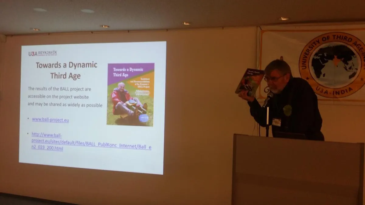 Hans Kristjan Gudmundsson presenting the BALL guidelines